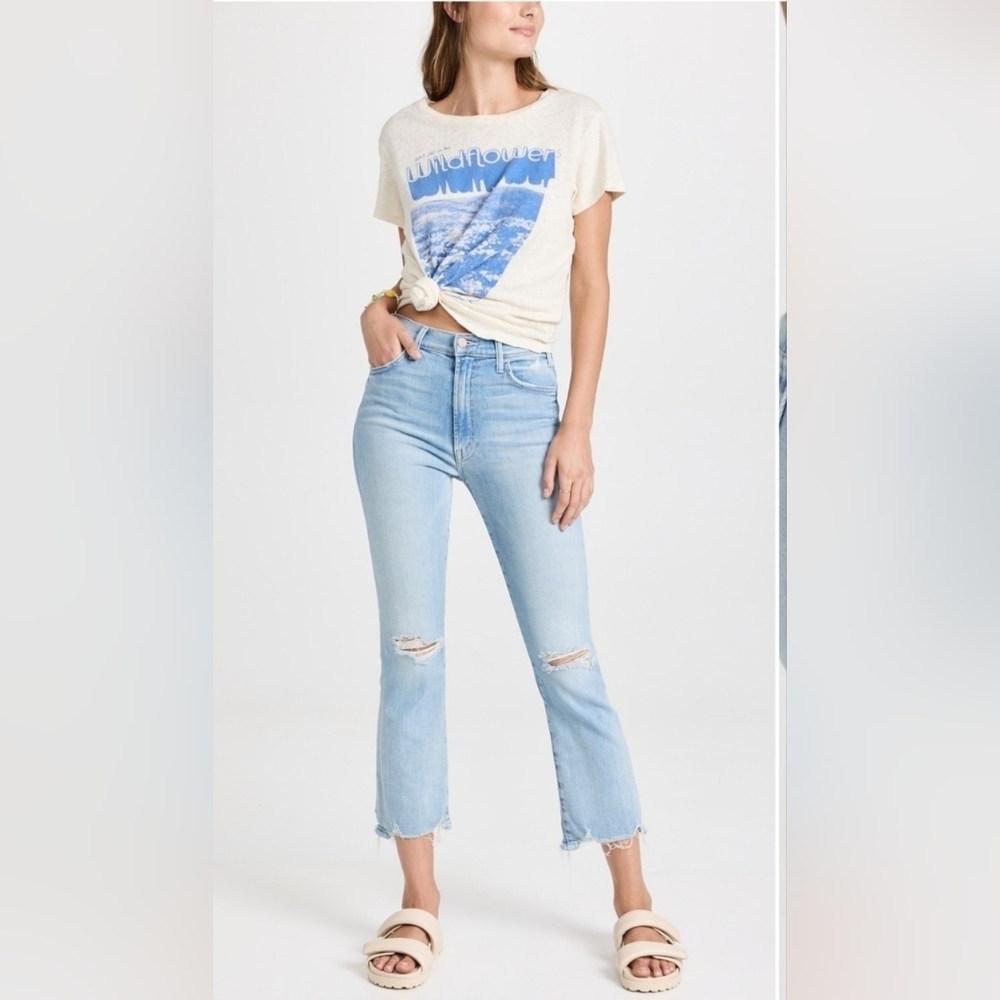 MOTHER THE HUSTLER ANKLE CHEW IN PETAL PLUCKER JEANS SZ 26
